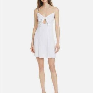 NWT Alice + Olivia White Roe Tie Front Mini
